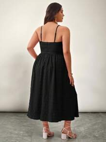 SHEIN VCAY Plus Size Women's Sleeveless Twist Knot Cami Summer Dress