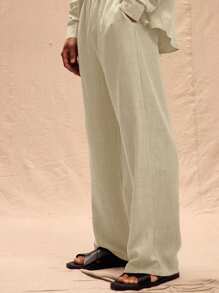 Musero Pantaloni in lino oversize solo per primavera, estate, vacanze e Pasqua