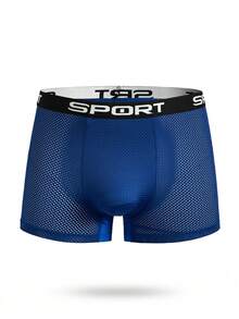 Snug Zone Calzoncillos bóxer transparentes con estampado de letras y bloques de color para hombres, paquete de calzoncillos bóxer de malla, ropa interior para hombres, paquete de calzoncillos bóxer, pantalones cortos de licra - Multicolor - Ver 4