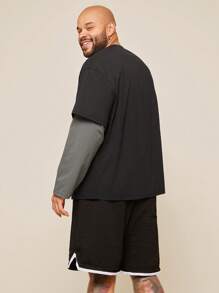 EASEVO Maglietta casual da uomo oversize con stampa di lettere, scollo rotondo, maniche corte, adatta per estate, scuola, stile emo, autunno