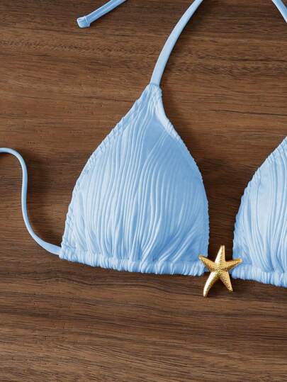 Swim Vcay ชุดว่ายน้ำสีเรียบแบบคลุมทั้งตัว ชายหาดลุคปิดเกือบหลัง หลังผูกเชือก ถักเนื้อผ้าผู้หญิง