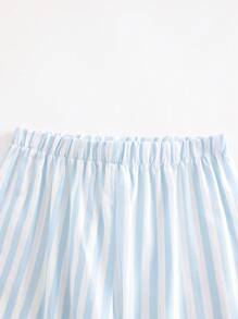 Cozy Pixies 2pcs/Set Baby Boy Striped Lapel Long Sleeve Cardigan Tops And Elastic Waist Pants Set Baby Boy Pajama Set Boys Pajama Sets Cotton Baby Boy Pajamas Striped Baby Boy Pajamas