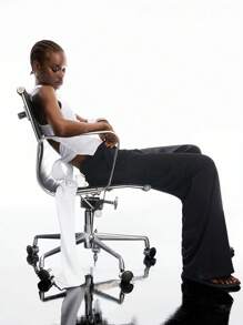 LYSMO 2025春夏新款高端时尚纯色裹身长系带无袖圆领露背吊带背心。融合Y2K美学、性感女孩风格和简约魅力，完美打造休闲时尚造型。 - 白色 - 查看 7