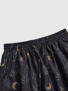 ROMWE Fairycore Quần ống rộng in hình mặt trăng và cây cổ điển bí ẩn dành cho nữ - Nhiều màu - Xem 3