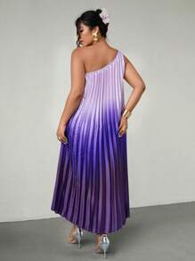 Firerie Robe maxi à épaules asymétriques en violet dégradé, plissée à ourlet asymétrique. Convient pour la Saint-Valentin, les concerts, les représentations, les sorties, les dîners de gala, le bal de promo, les mariages. Style sexy, élégant, décontracté, romantique, parfait pour les vacances, la plage, le bureau, les anniversaires. Coupe sirène.