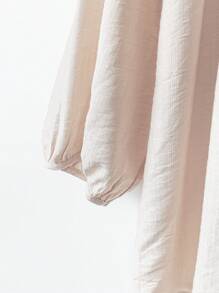 Modelyn 大码女式植物刺绣长袖衬衫和裤子套装 - 彩色 - 查看 4