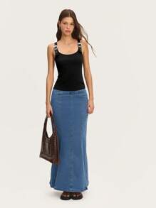 Nöista 带扣腰带细节的上衣，适合 Y2K 风格的春假 - 黑色 - 查看 5