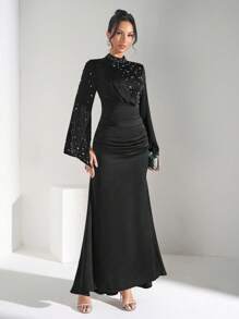 Coutiva Luxurious Diamond-Inlaid Cocktail Dress, Elegant & Graceful High-End Party Dress For Socialite