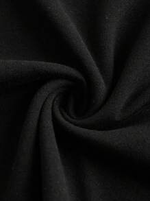 SHEIN ICON 休闲纯色修身超短袖T恤，适合夏季穿着，女士露脐上衣套装 - 彩色 - 查看 8