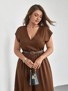 Firerie 大碼後拉鏈不附腰帶闊腿連體褲