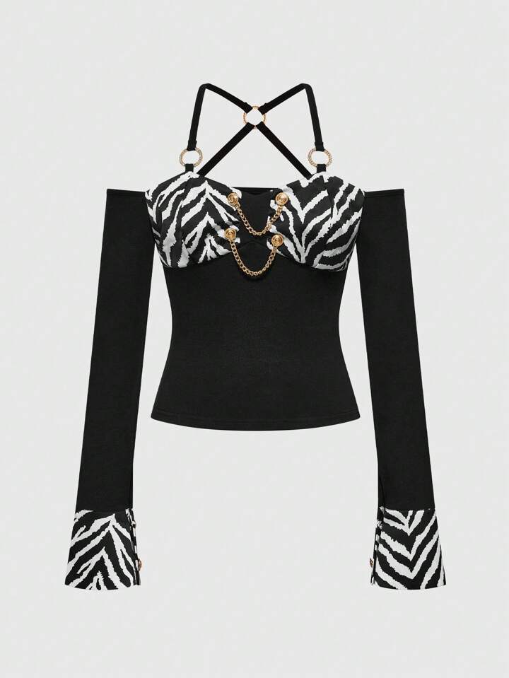 s*t様 美品 Y2K archive N2b 80s Our J-Fashion Y2K Retro Gyaru Shibuya Gal Sexy Zebra Stripe