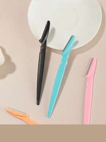 SHEIN 1/3/6/1224pcs Precision Eyebrow & Face Razors For Men & Women - Stainless Steel Hair Trimmers With Covers, Ergonomic Design, Ideal For Eyebrows, Ear & Nose Hair Removal, Fragrance-Free, Facial Hair Grooming|Modern Grooming Tools|Durable Razors, Eyebrow Trimmer