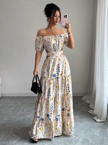 Elenzga 1 件女士露背露肩吊带优雅长裙 - 彩色 - 查看 3