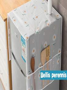 1pc Refrigerator & Washing Machine Dustproof Waterproof Oilproof Cover(Random Print) For School,Office,Household,Travel,Bag,Organizer,Storage - White - View 5