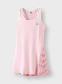 JNSQ Robe de sport professionnelle pour filles pour l'extérieur, retour à l'école. Robe de sport professionnelle pour enfants avec col rond, 4 fils, 6 lignes, impression réfléchissante 3M pour l'extérieur