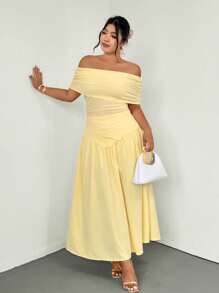 Firerie Neue Große Größen lässige & vielseitige hellgelbe Faux-Leinen ausgestellter Rock, elegant für Sommer, Urlaub, Boho, geeignet für Valentinstag, Konzerte, Aufführungen, Dates, formelle Bankette, Partys, Hochzeiten, sexy, schick, Pendeln, Schulanfang, Urlaub, Strand, romantisch, Büro-Lady, Meerjungfrau-Stil, Geburtstagsparty