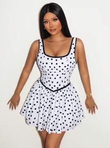 Zolique Rochii de primăvară-vară elegante, sexy, cu buline, imprimate, cu mâneci lungi