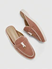 CUCCOO BIZCHIC Women's Casual Metal Decor Flat Slip-On Loafers - Hot Pink - View 6