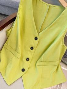 SHEIN Clasi Conjunto de 2 piezas de top de tirantes y shorts de unicolor para tallas grandes