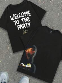 Maweii 大码女式复古街头标语和图案 T 恤嘻哈春夏日常穿着 T 恤，女式上衣 - 黑色 - 查看 1