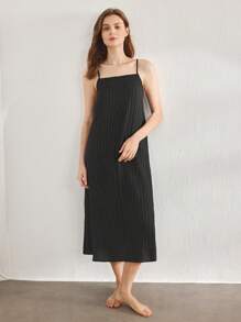 Ocili Ocili Vestido de lino natural minimalista y confortable con tirantes ajustables para mujer, ropa de estar en casa