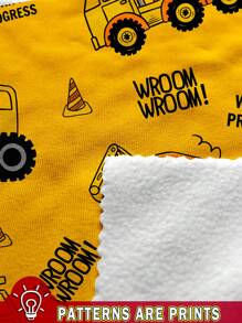 SHEIN 年轻男孩卡通汽车印花紧身长袖上衣和裤子休闲家居服，适合秋冬季 - 彩色 - 查看 5