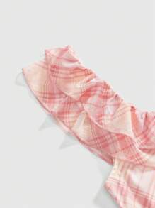 ROMWE J-Fashion Camiseta sin mangas asimétrica a cuadros de estilo vintage del milenio Y2K para tallas grandes