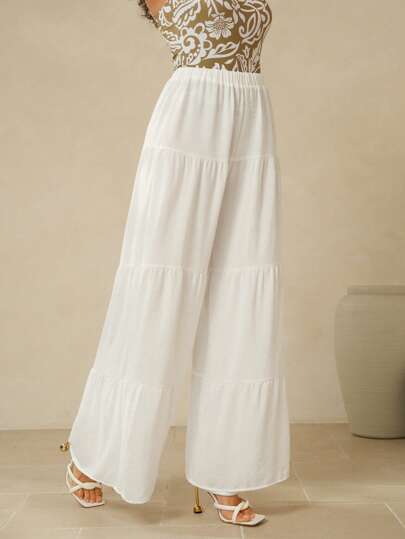 Swim Chiccia 女士白色蛋糕形长裤罩衫