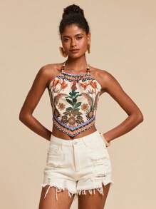 Travachic Bohemien gewebtes Muster-Trägertop für Frauen, Sommer für Frauen, Bademode, Frühling und Sommer, Ostern, Feiertage, Strände für Frauen, Frühjahrsferien, Urlaubskleidung für Frauen, Konzertkleidung für Frauen, BOHO, Bohemien, Musikfestival, tropischer Urlaubskleidung für Frauen