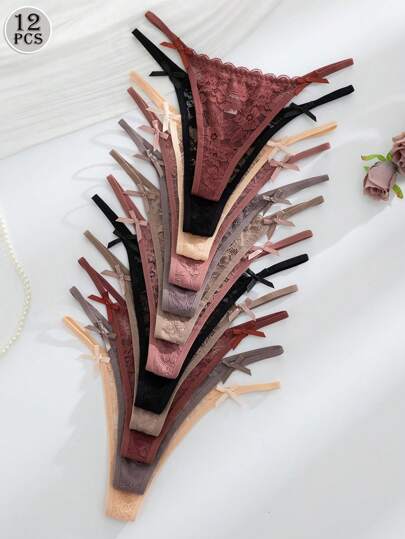 Multi Romantic Verleidelijke Kanten Ladies String Panties Lingerie