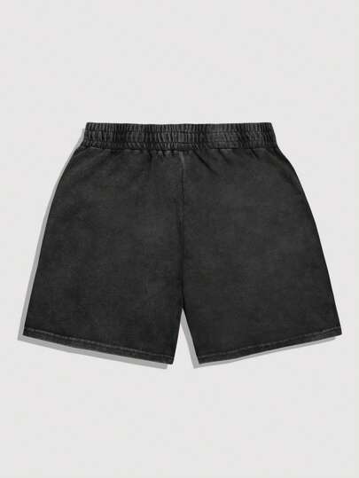 Street Life Men's Casual Street Cross Letter Print Drawstring Waist Shorts