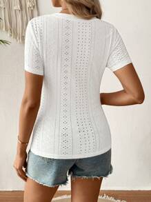 SHEIN T-shirt de maternité simple à manches courtes de couleur unie, tenue décontractée pour tous les jours