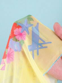 Swim Mod 2025新款女式印花三角比基尼上衣带网眼拼接比基尼套装休闲性感沙滩度假夏装