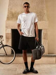 Manfinity VCAY Summer Fashion Urban Chic Silver Foil Design Men T-Shirt - White - View 4