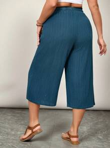 SHEIN VCAY Plus Size Solid Color Cropped Summer Pants