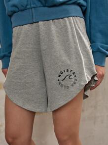 Nöista Women's Printed Shorts. Fleece Shorts Summer Women Shorts,Daily Leisure, Sports, Running, Yoga Casual Outfit - Grey - View 4