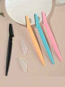 SHEIN 1/3/6/1224pcs Precision Eyebrow & Face Razors For Men & Women - Stainless Steel Hair Trimmers With Covers, Ergonomic Design, Ideal For Eyebrows, Ear & Nose Hair Removal, Fragrance-Free, Facial Hair Grooming|Modern Grooming Tools|Durable Razors, Eyebrow Trimmer