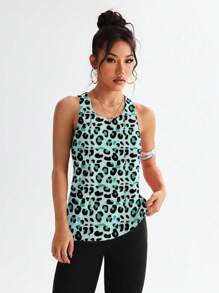 Slayform 女式豹纹运动休闲背心，夏季