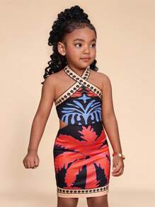Conjuntos a juego de vestido casual de crochet con flores sin mangas para niña y mamá para vacaciones, playa, viajes (2 conjuntos vendidos por separado)
