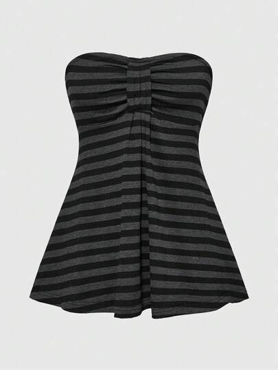 Goth Women Y2K Retro Striped Slim Fit Tube Top