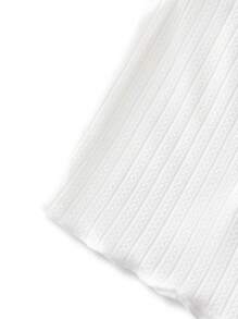 Áo ba lỗ in họa tiết dâu tây viền bèo nhún cho bé gái tuổi teen - trắng - Xem 5