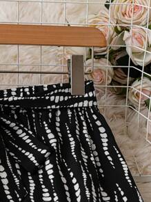 SHEIN LUNE Women's Casual Printed Pants Fall Cloth For Women - Black - View 3