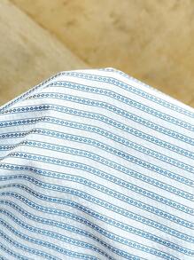 SHEIN Frenchy Women's Blue Striped Vacation Casual Fashion Trousers For Summer Daily Wear