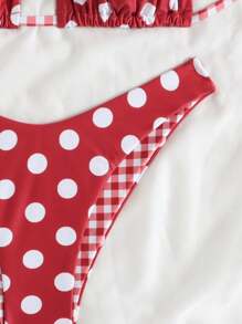 Swim Mod 2 pezzi Bikini sexy con stampa a pois, modello alagoscollo, senza schienale e con taglio alto, adatto per l'estate