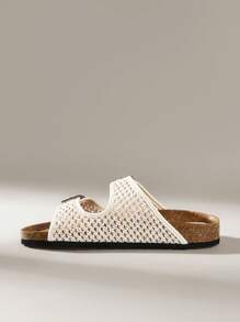 Solecia Women's Fashion Flat Sandals, Summer Beach Holiday Casual Slippers For Christmas - Apricot - View 3