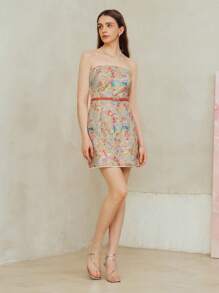 MOTF PREMIUM VÁY NGẮN QUAI ĐEO THẮT LƯNG SEQUIN TƯƠNG PHẢN - Rượu sâm banh - Xem 6