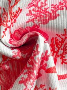 Swim Mod Bộ 2 món/Bộ đồ bơi bikini gợi cảm đi biển mùa hè họa tiết sọc ngẫu nhiên trang trí vỏ sò kim loại hở lưng ba lỗ & quần hở cao - Nhiều màu - Xem 4