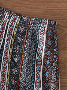 SHEIN Vintaside Kids Baby Girl Retro Fashion Casual Top And Pants Set - White - View 4