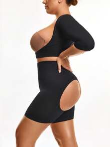 SHAPORA 2 Packs Plus Size Seamless Shapewear Set Tummy Waist Control Bust&Butt Lifter-1pc Shapewear Top Corset With Adjustable Closure+Cut-Out Mid Thigh Short -Tummy Waist Thigh Arm Control - Black - View 5