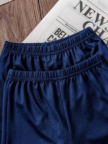 SHEIN Conjunto de 4 piezas de top de manga corta y pantalones cortos con patrón de moño para niñas bebés, de verano - Multicolor - Ver 8